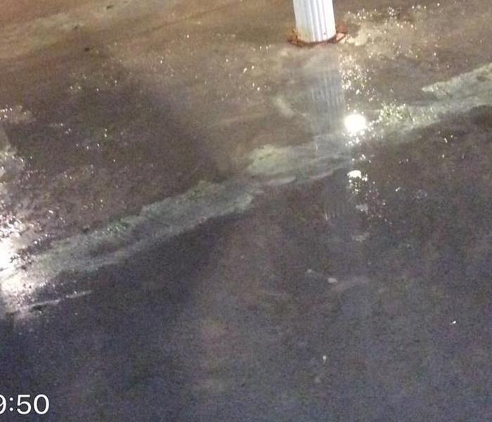 Concrete floor that is very wet 